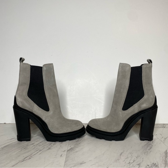Marc Fisher Ramio Chelsea Gray Suede Heeled Chelsea Boot 7M - Picture 5 of 14